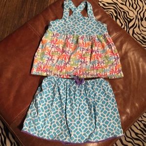 J Khaki two piece girls tank top with skirt